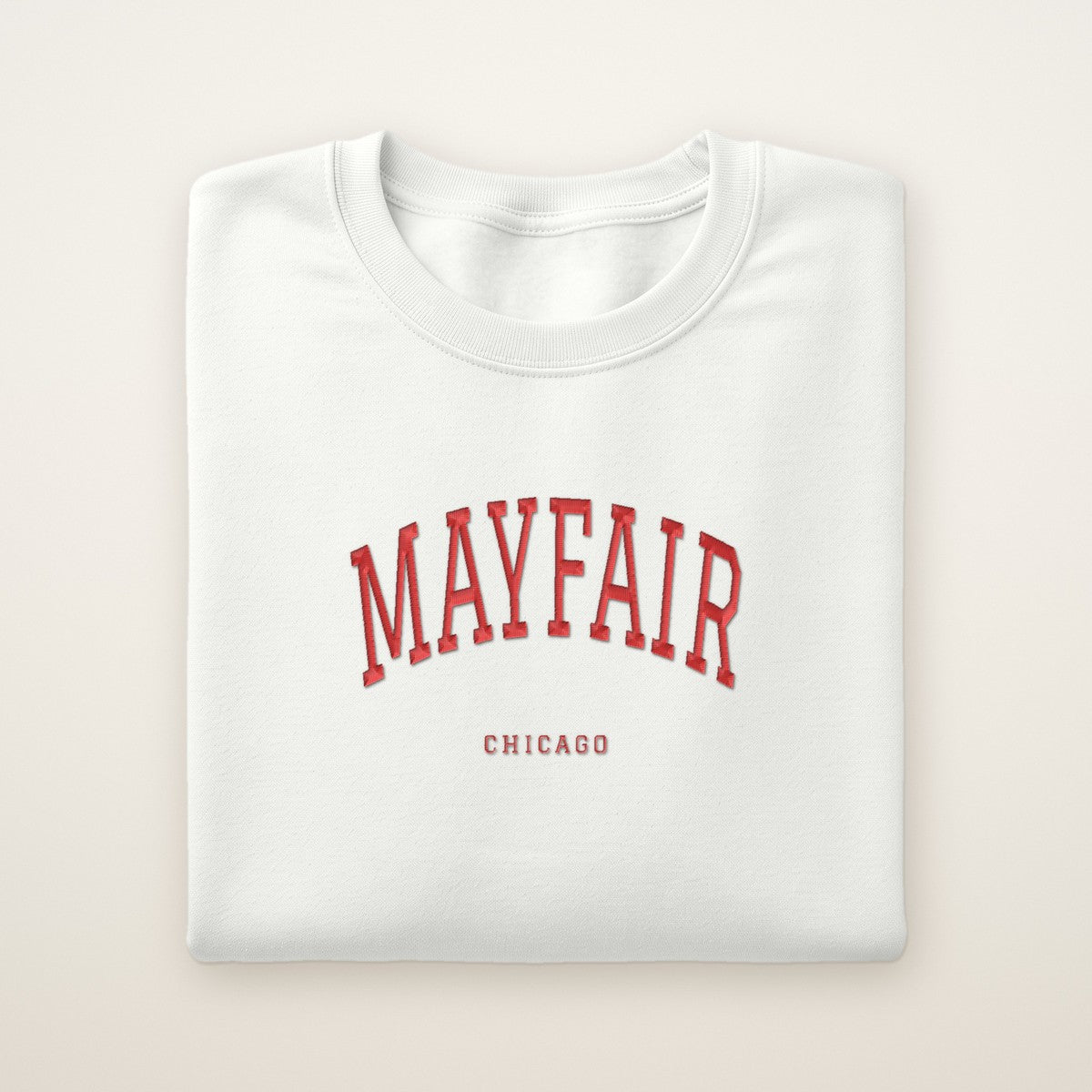 Mayfair Chicago Embroidered Crewneck — Red Thread