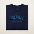 Palmer Square Chicago Embroidered Crewneck — Sky Blue Thread