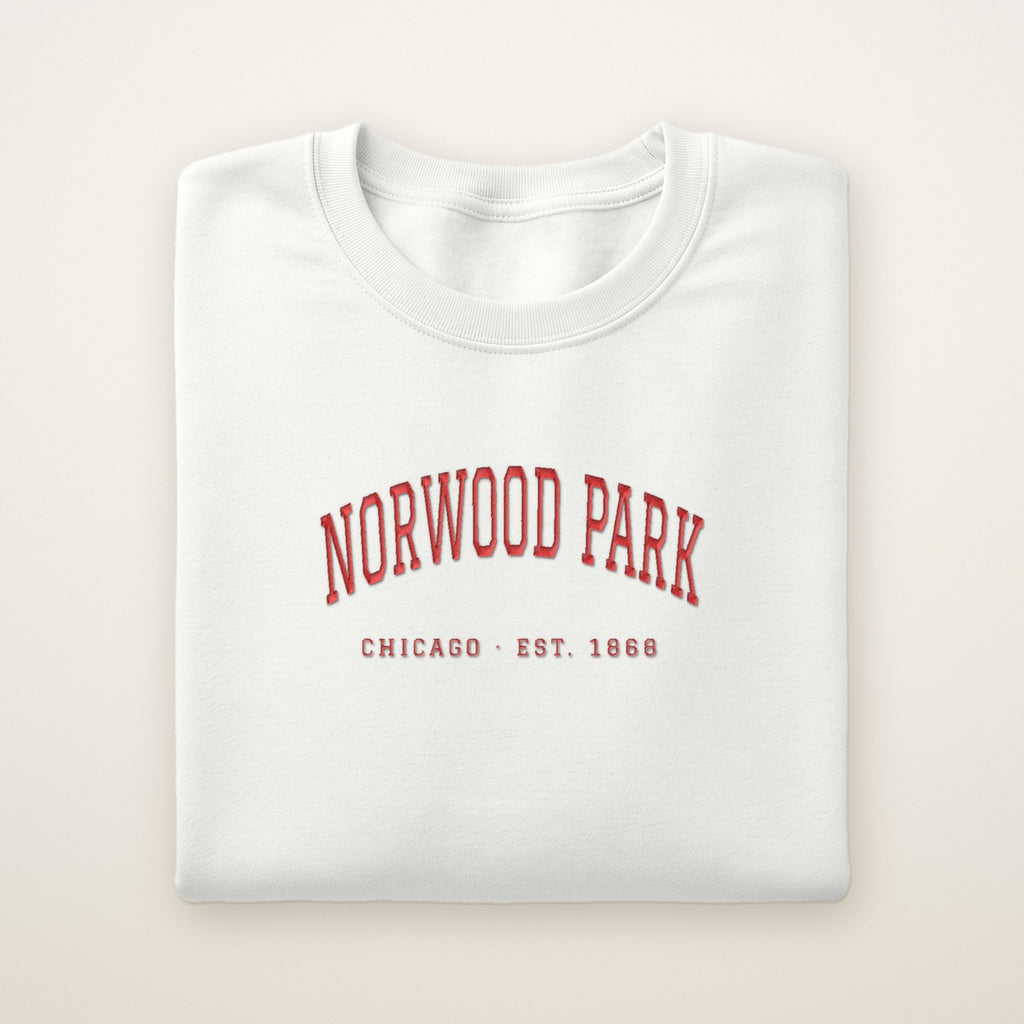 Norwood Park Chicago Embroidered Crewneck — Red Thread
