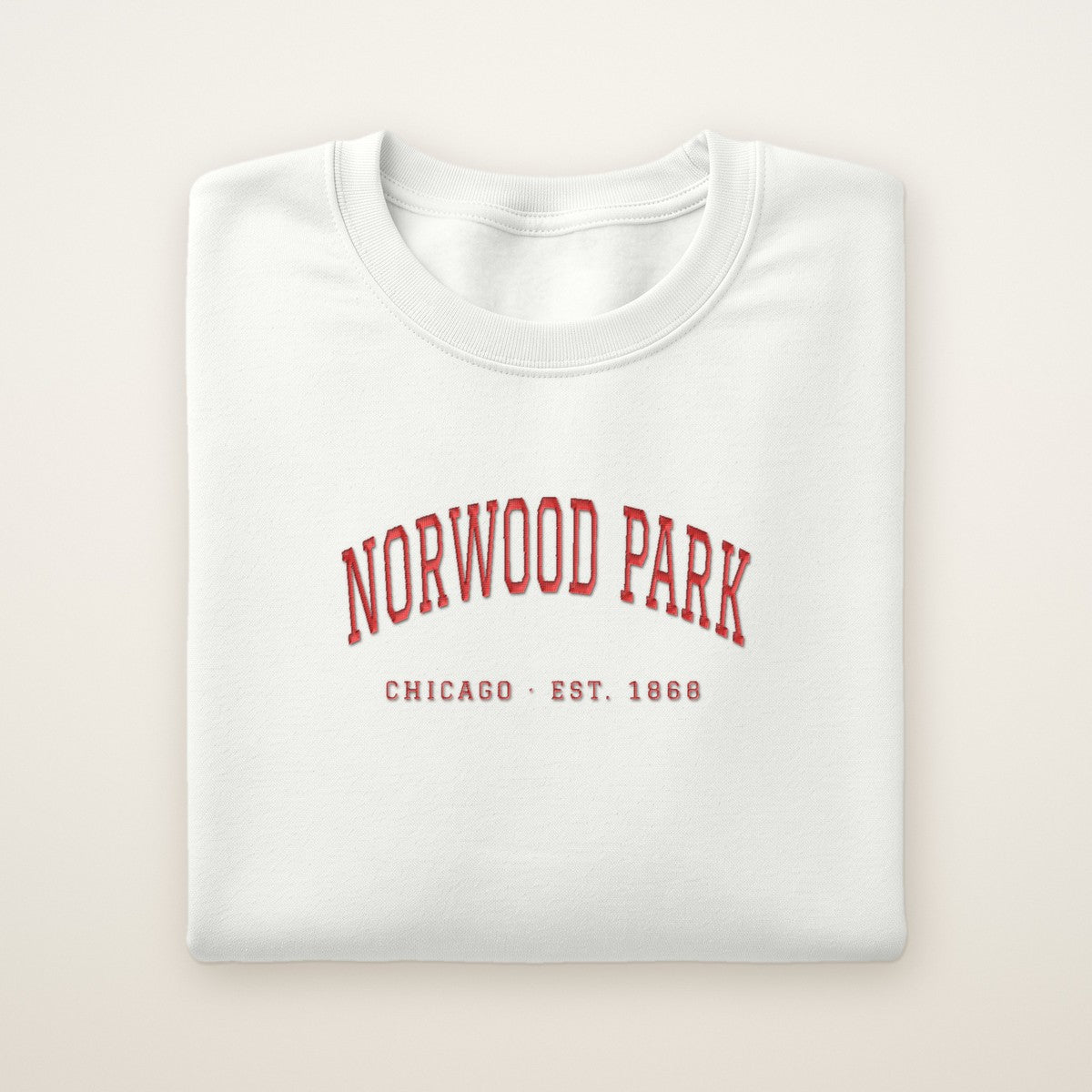 Norwood Park Chicago Embroidered Crewneck — Red Thread