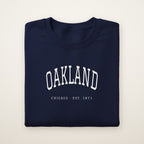Oakland Chicago Embroidered Crewneck — White Thread