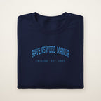 Ravenswood Manor Chicago Embroidered Crewneck — Sky Blue Thread