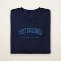 West Englewood Chicago Embroidered Crewneck — Sky Blue Thread