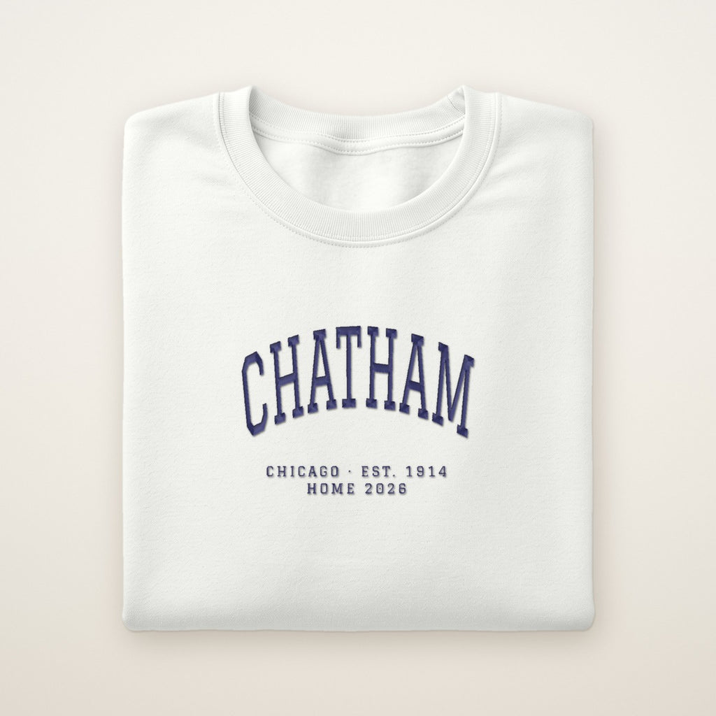Chatham Chicago Home 2026 Embroidered Crewneck — Navy Thread