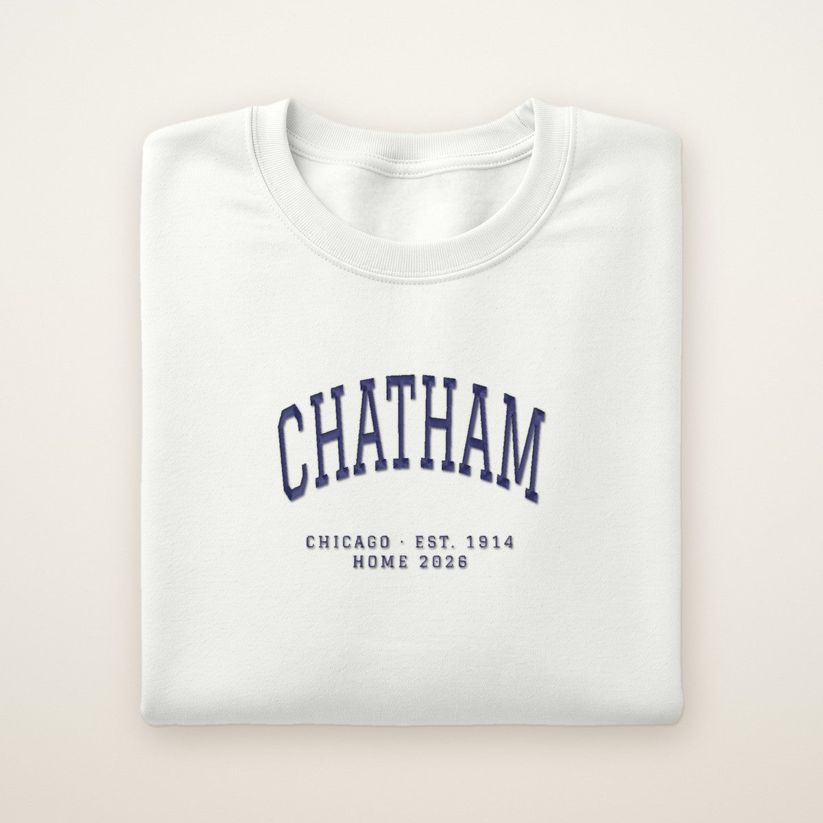 Chatham Chicago Home 2026 Embroidered Crewneck — Navy Thread