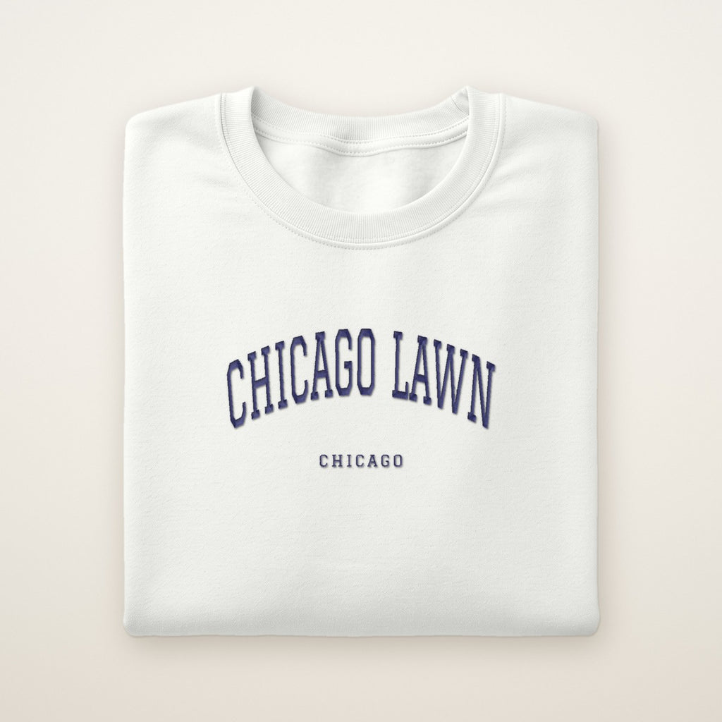 Chicago Lawn Chicago Embroidered Crewneck — Navy Thread