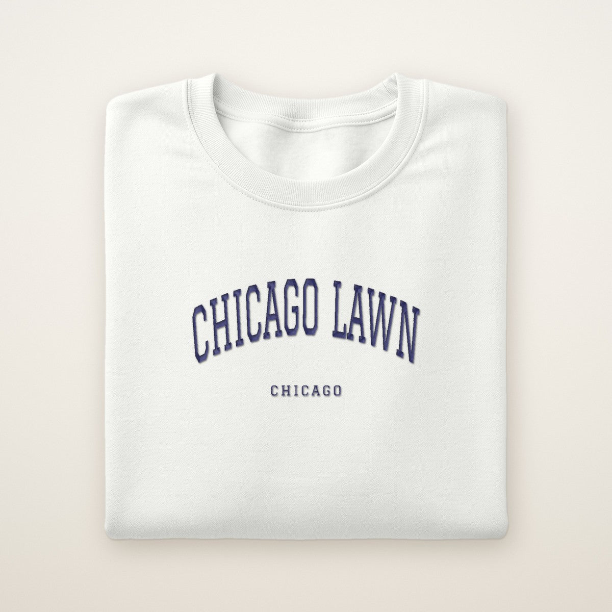 Chicago Lawn Chicago Embroidered Crewneck — Navy Thread