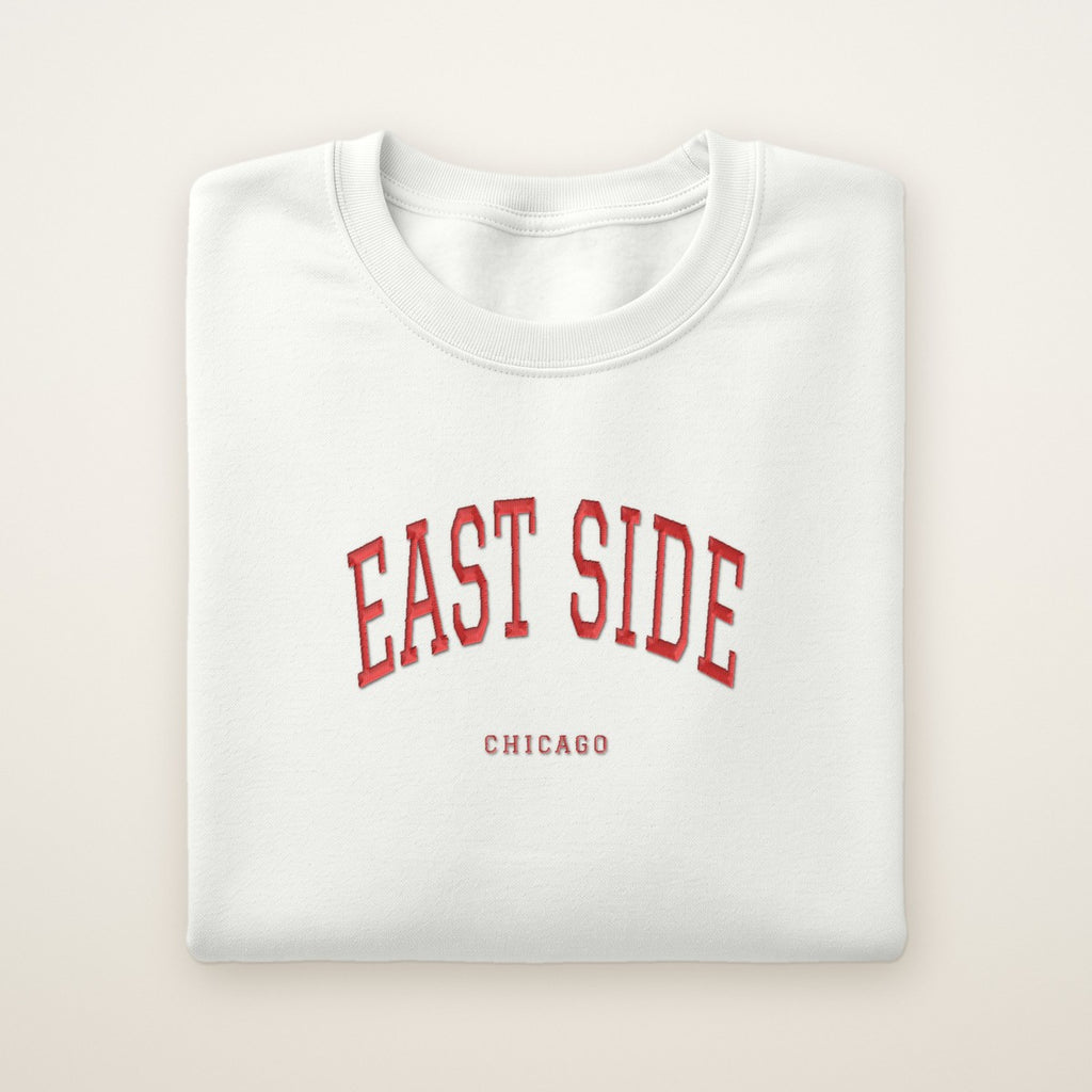 East Side Chicago Embroidered Crewneck — Red Thread