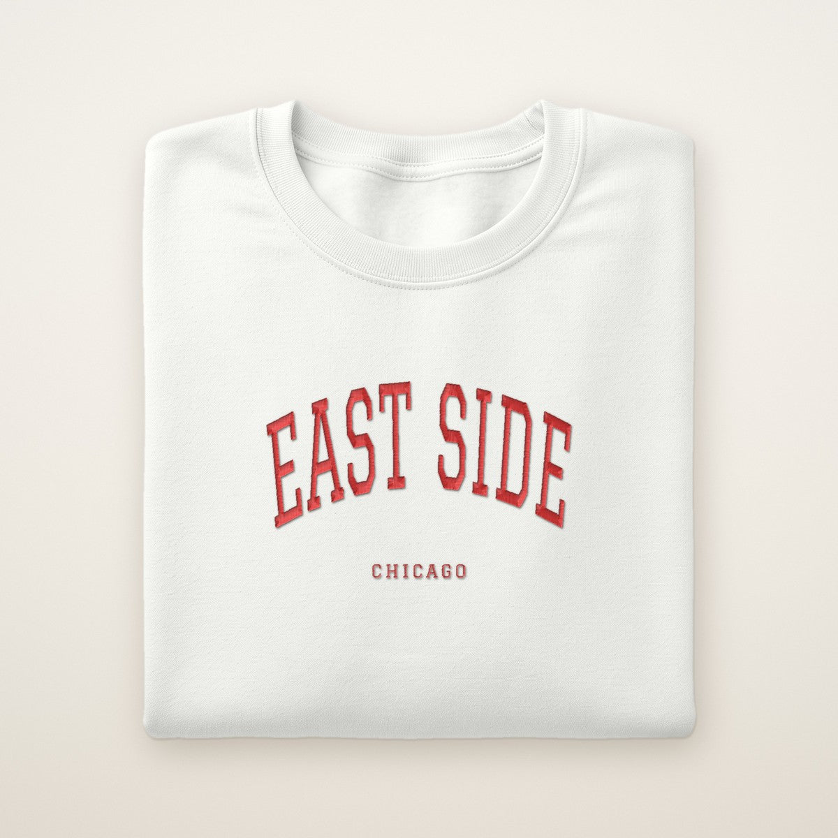 East Side Chicago Embroidered Crewneck — Red Thread