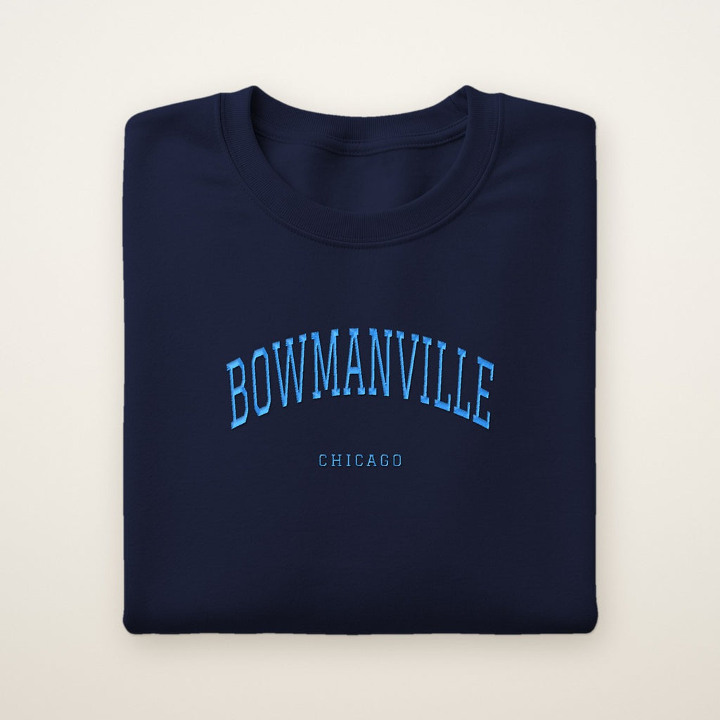 Bowmanville Chicago Embroidered Crewneck — Sky Blue Thread