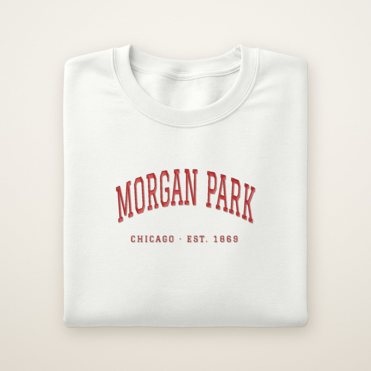 Morgan Park Chicago Embroidered Crewneck — Red Thread