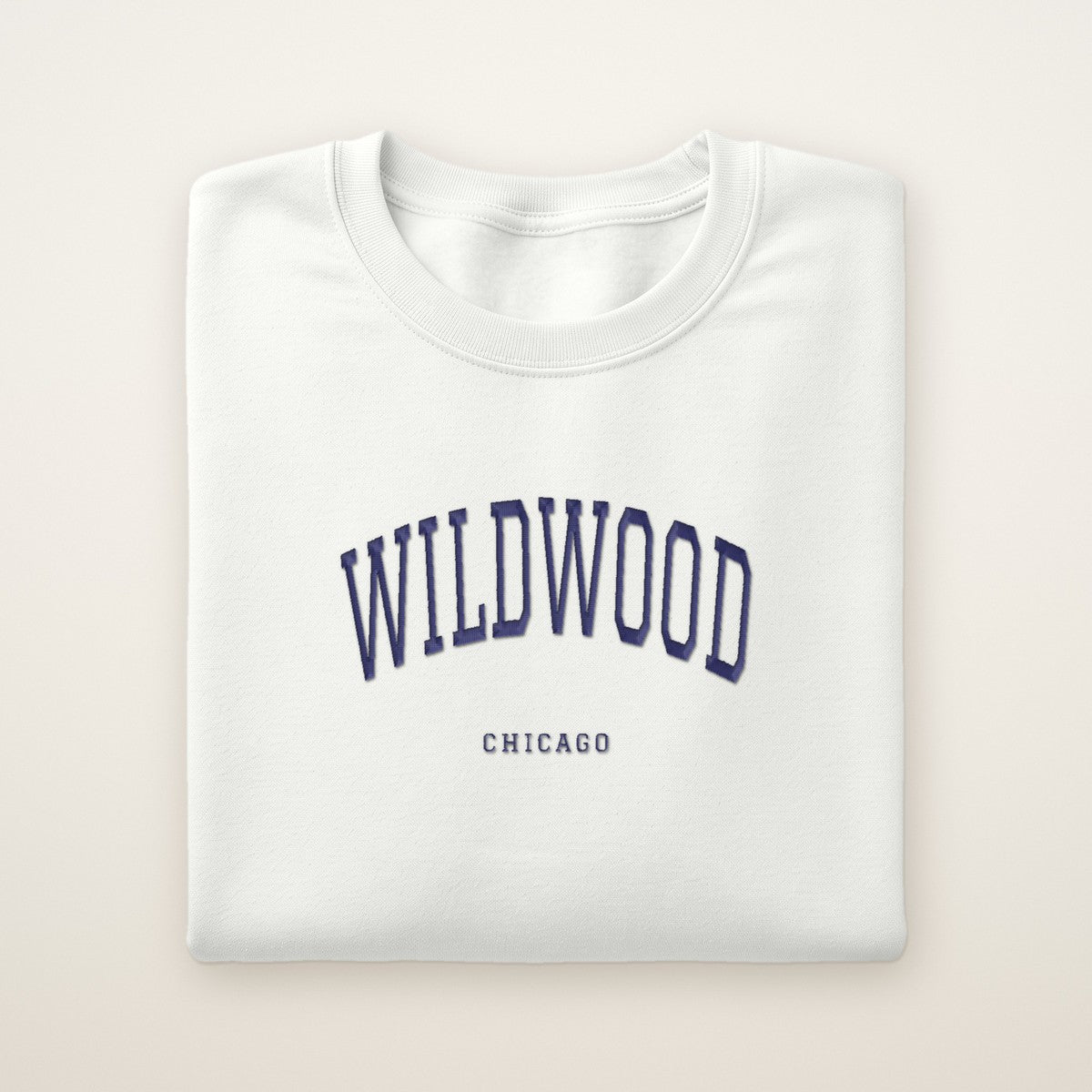 Wildwood Chicago Embroidered Crewneck — Navy Thread