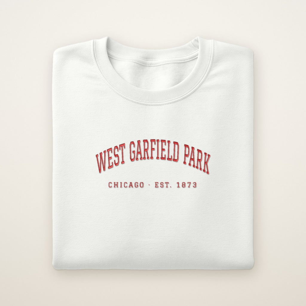 West Garfield Park Chicago Embroidered Crewneck — Red Thread