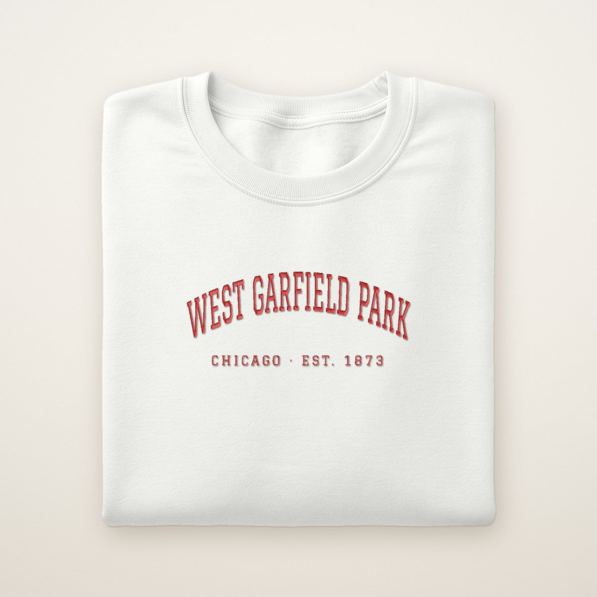 West Garfield Park Chicago Embroidered Crewneck — Red Thread