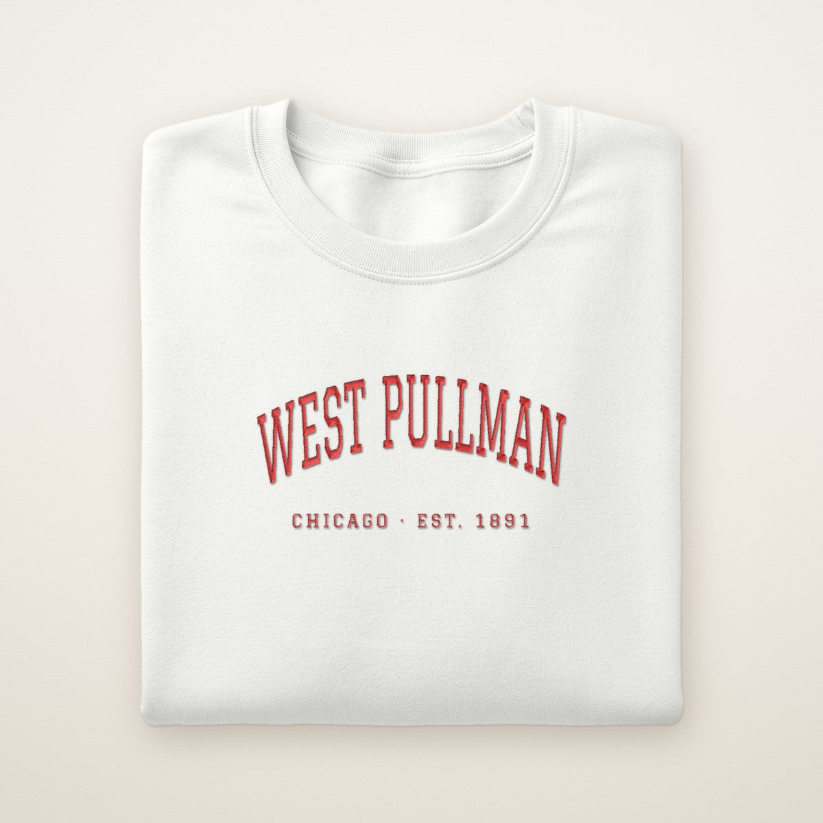 West Pullman Chicago Embroidered Crewneck — Red Thread