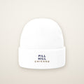 Pill Hill Chicago Embroidered Cuffed Beanie — Navy Thread