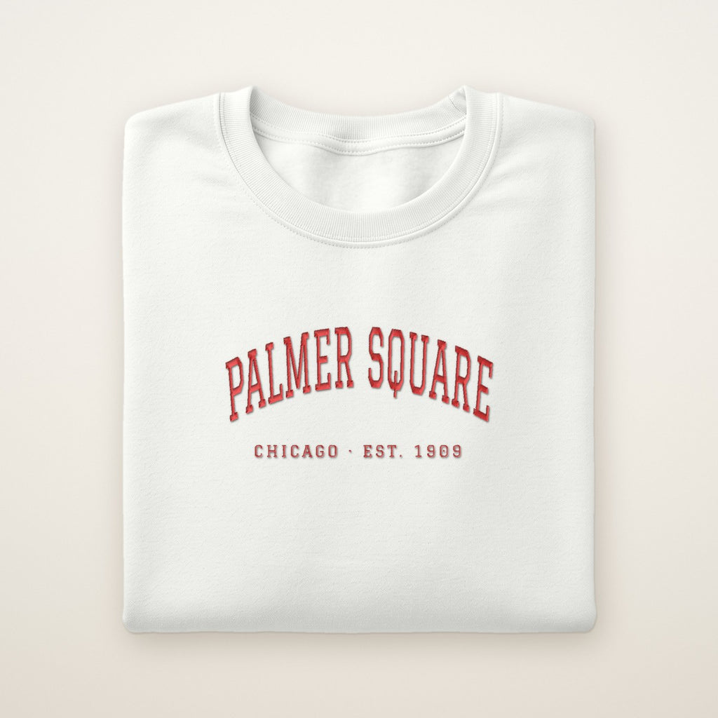 Palmer Square Chicago Embroidered Crewneck — Red Thread