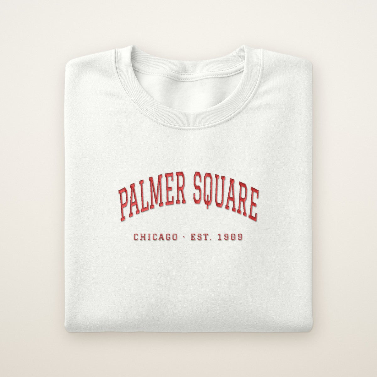 Palmer Square Chicago Embroidered Crewneck — Red Thread