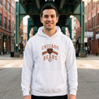Chicago Bears retro hoodie in white under the L tracks