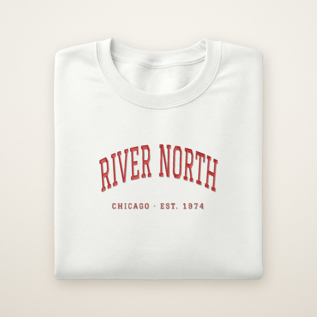 River North Chicago Embroidered Crewneck — Red Thread
