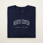 North Center Chicago Embroidered Crewneck — White Thread