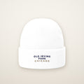 Old Irving Park Chicago Embroidered Cuffed Beanie — Navy Thread