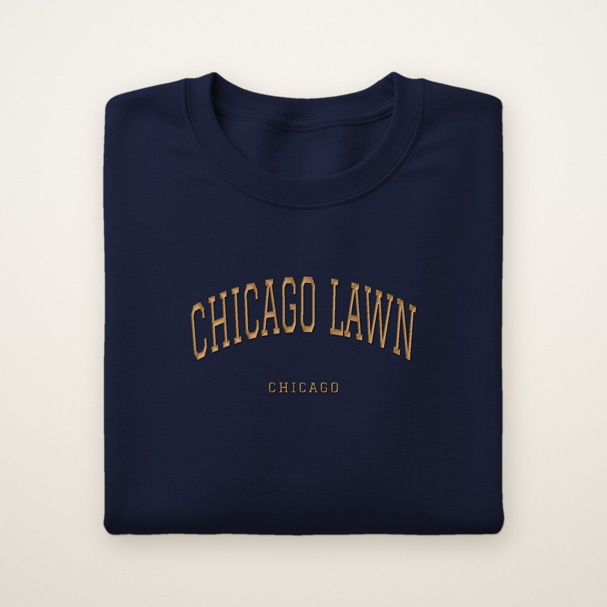 Chicago Lawn Chicago Embroidered Crewneck — Gold Thread