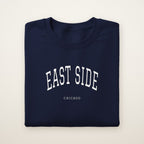 East Side Chicago Embroidered Crewneck — White Thread