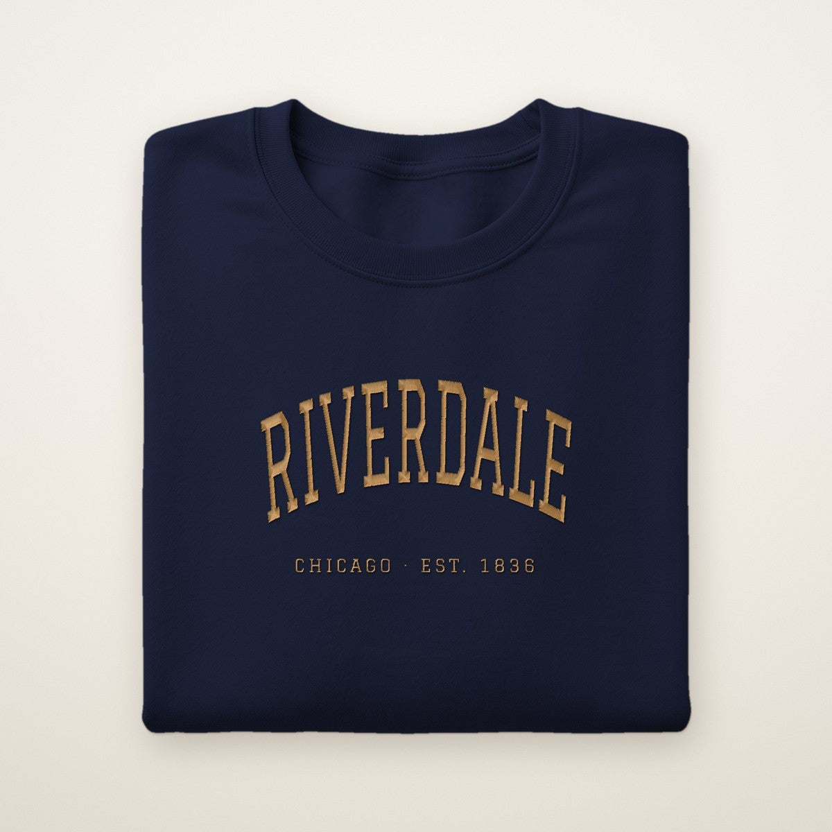 Riverdale Chicago Embroidered Crewneck — Gold Thread