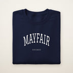 Mayfair Chicago Embroidered Crewneck — White Thread