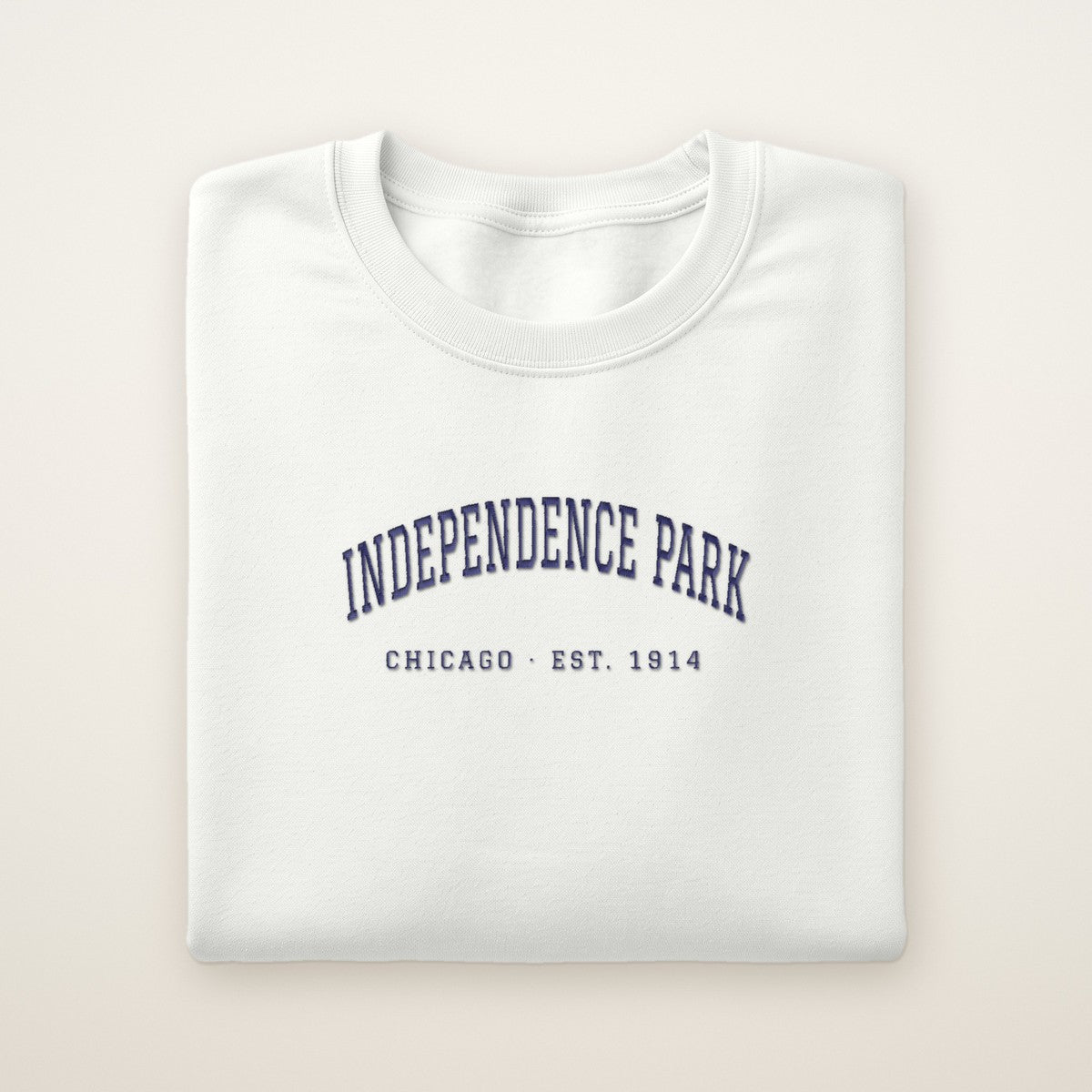 Independence Park Chicago Embroidered Crewneck — Navy Thread