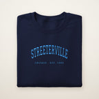 Streeterville Chicago Embroidered Crewneck — Sky Blue Thread