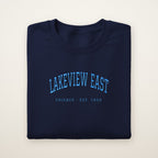 Lakeview East Chicago Embroidered Crewneck — Sky Blue Thread