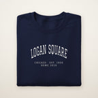 Logan Square Chicago Home 2026 Embroidered Crewneck — White Thread
