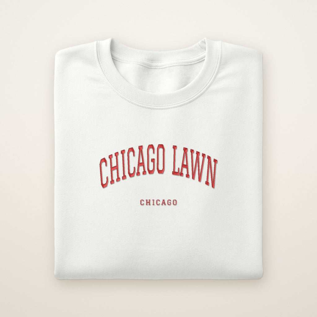 Chicago Lawn Chicago Embroidered Crewneck — Red Thread