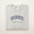 Ravenswood Chicago Embroidered Crewneck — Navy Thread on Ash