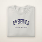 Ravenswood Chicago Embroidered Crewneck — Navy Thread on Ash