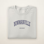 Bowmanville Chicago Embroidered Crewneck — Navy Thread on Ash