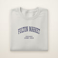 Fulton Market Chicago Home 2026 Embroidered Crewneck — Navy Thread on Ash
