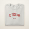 Peterson Park Chicago Embroidered Crewneck — Red Thread on Ash