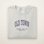 Old Town Chicago Home 2026 Embroidered Crewneck — Navy Thread on Ash