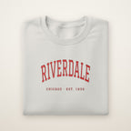 Riverdale Chicago Embroidered Crewneck — Red Thread on Ash