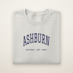 Ashburn Chicago Embroidered Crewneck — Navy Thread on Ash