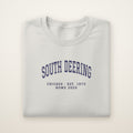 South Deering Chicago Home 2026 Embroidered Crewneck — Navy Thread on Ash