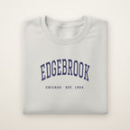 Edgebrook Chicago Embroidered Crewneck — Navy Thread on Ash