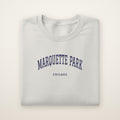 Marquette Park Chicago Embroidered Crewneck — Navy Thread on Ash