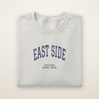 East Side Chicago Home 2026 Embroidered Crewneck — Navy Thread on Ash