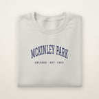 McKinley Park Chicago Embroidered Crewneck — Navy Thread on Ash