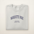Marquette Park Chicago Home 2026 Embroidered Crewneck — Navy Thread on Ash