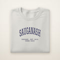 Sauganash Chicago Home 2026 Embroidered Crewneck — Navy Thread on Ash